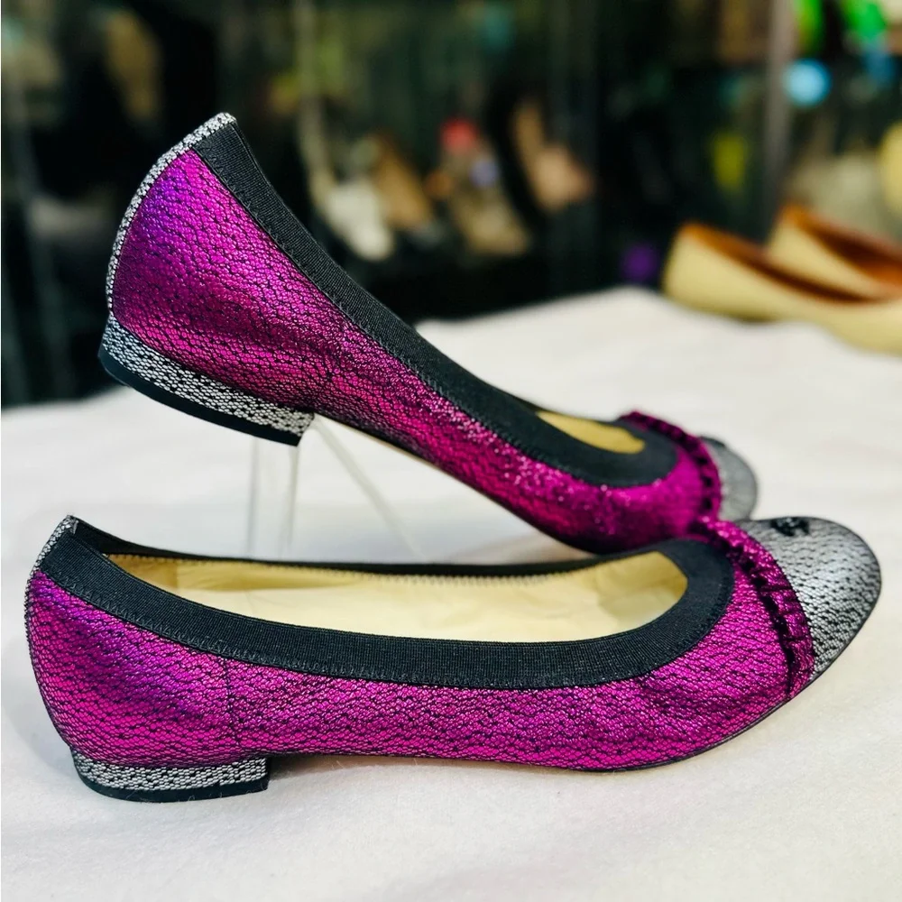 Chanel Women's Pink and Black Ballerina  Flats S: 38.5 - Picture 2 of 6